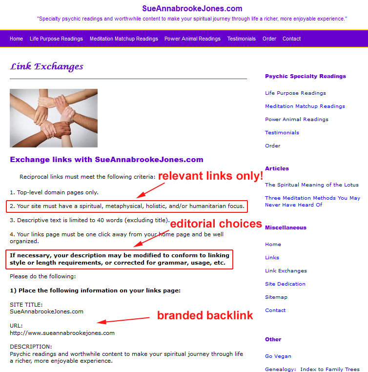 unnatural links: example of legit reciprocal links