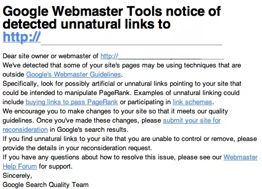 unnatural links: the manual action message